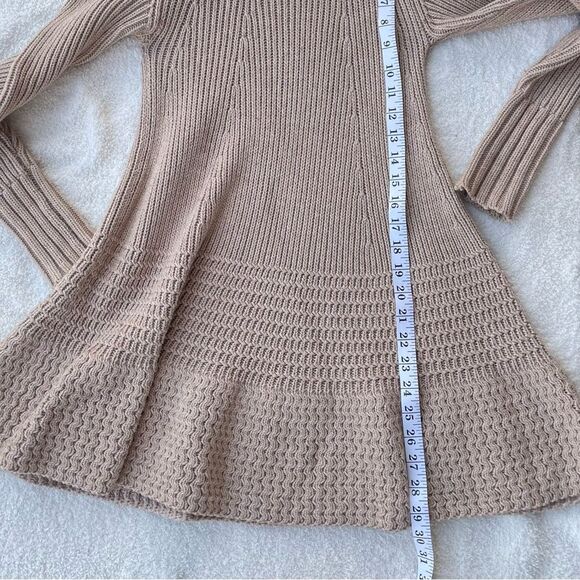 Anthropologie Shae Tan Sweater Tunic Top Knit Cotton Cashmere Blend Soft Size XS - Picture 8 of 9